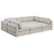 Meridian Furniture Beckham Beige Durable Linen Textured Fabric Modular Sectional