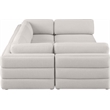 Meridian Furniture Beckham Beige Durable Linen Textured Fabric Modular Sectional
