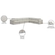 Meridian Furniture Beckham Beige Durable Linen Textured Fabric Modular Sectional