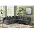 Meridian Furniture Tremblay Grey Velvet Modular Sectional