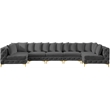 Meridian Furniture Tremblay Grey Velvet Modular Sectional
