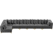 Meridian Furniture Tremblay Grey Velvet Modular Sectional