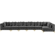 Meridian Furniture Tremblay Grey Velvet Modular Sectional