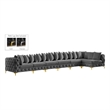 Meridian Furniture Tremblay Grey Velvet Modular Sectional