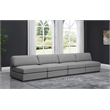 Meridian Furniture Beckham Grey Durable Linen Textured Fabric Modular Sofa
