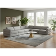 Meridian Furniture Beckham Grey Durable Linen Textured Fabric Modular Sectional