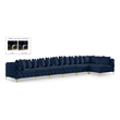Meridian Furniture Tremblay Navy Velvet Modular Sectional
