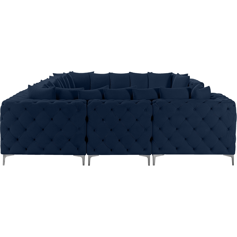 Meridian Furniture Tremblay Navy Velvet Modular Sectional