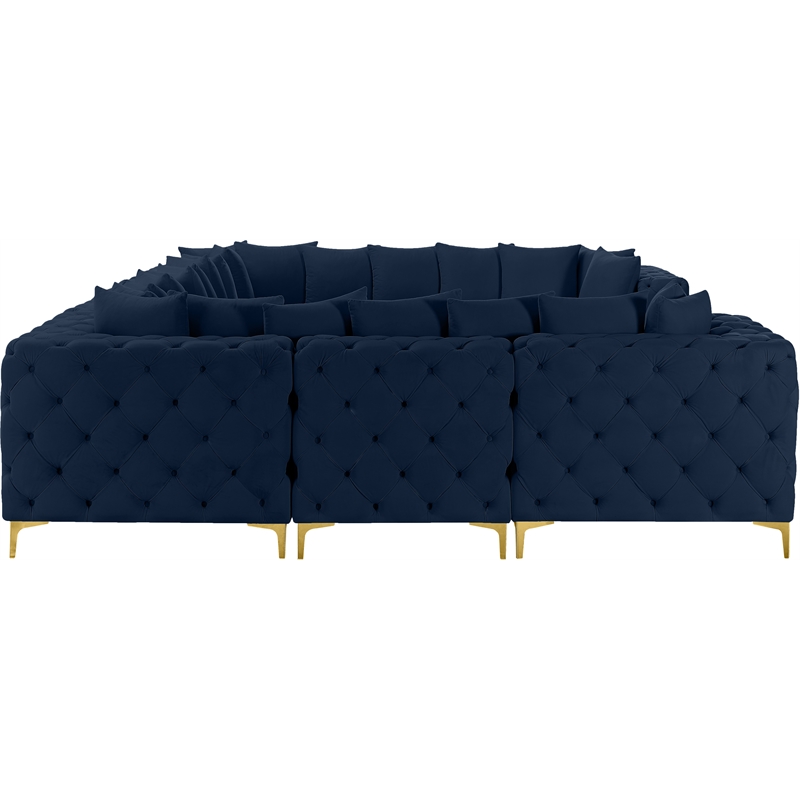 Meridian Furniture Tremblay Navy Velvet Modular Sectional