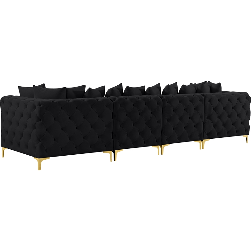 Meridian Furniture Tremblay Black Velvet Modular Sofa