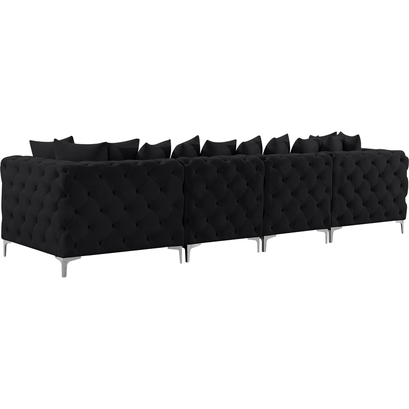 Meridian Furniture Tremblay Black Velvet Modular Sofa