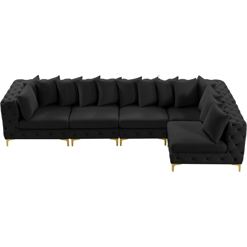Meridian Furniture Tremblay Black Velvet Modular Sectional