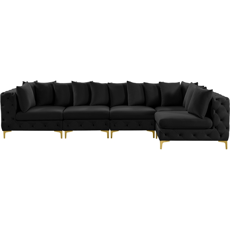 Meridian Furniture Tremblay Black Velvet Modular Sectional