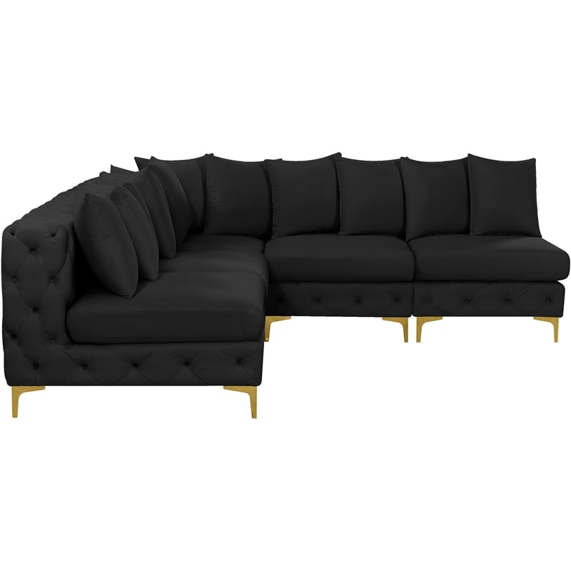 Meridian Furniture Tremblay Black Velvet Modular Sectional