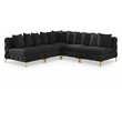 Meridian Furniture Tremblay Black Velvet Modular Sectional