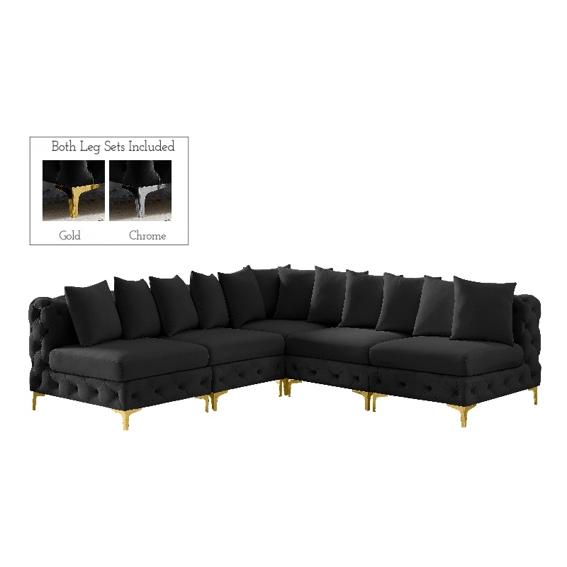 Meridian Furniture Tremblay Black Velvet Modular Sectional