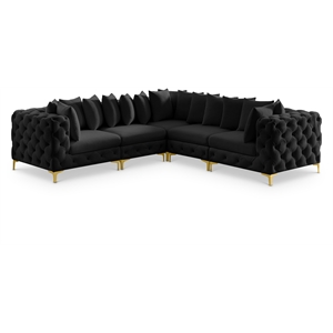 Meridian Furniture Tremblay Black Velvet Modular Sectional