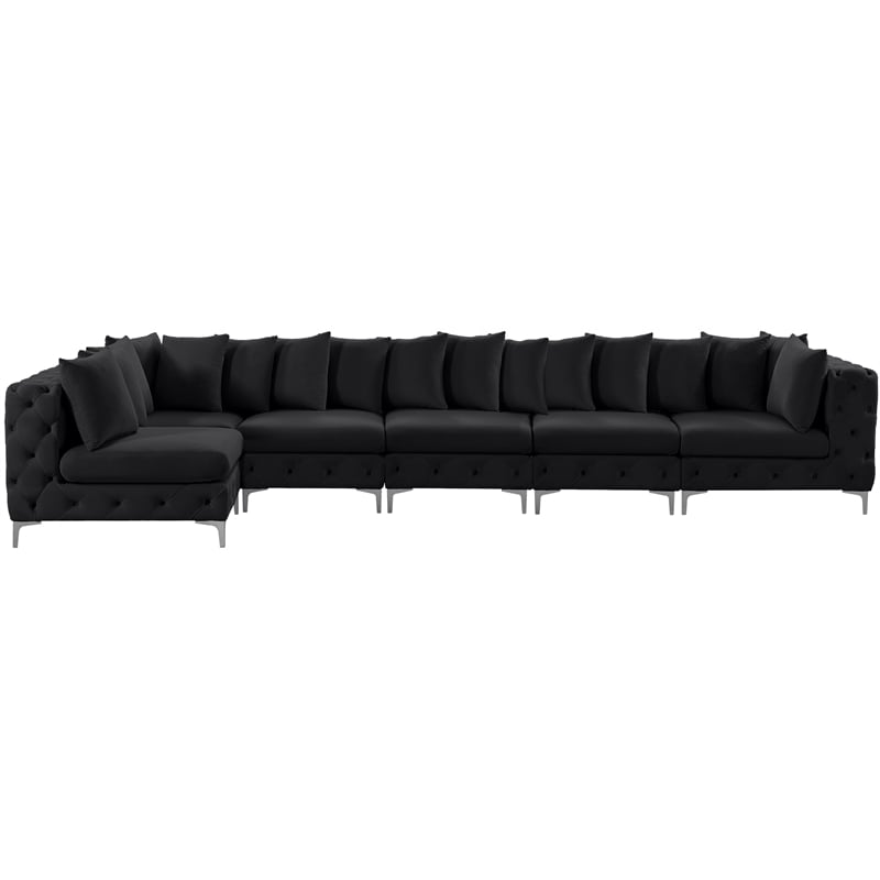 Meridian Furniture Tremblay Black Velvet Modular Sectional