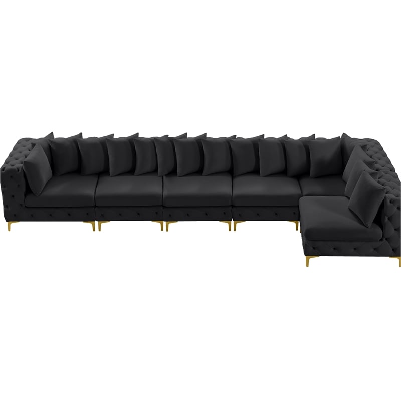 Meridian Furniture Tremblay Black Velvet Modular Sectional