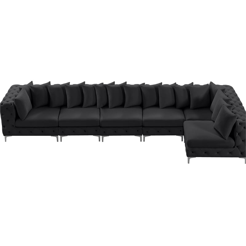Meridian Furniture Tremblay Black Velvet Modular Sectional