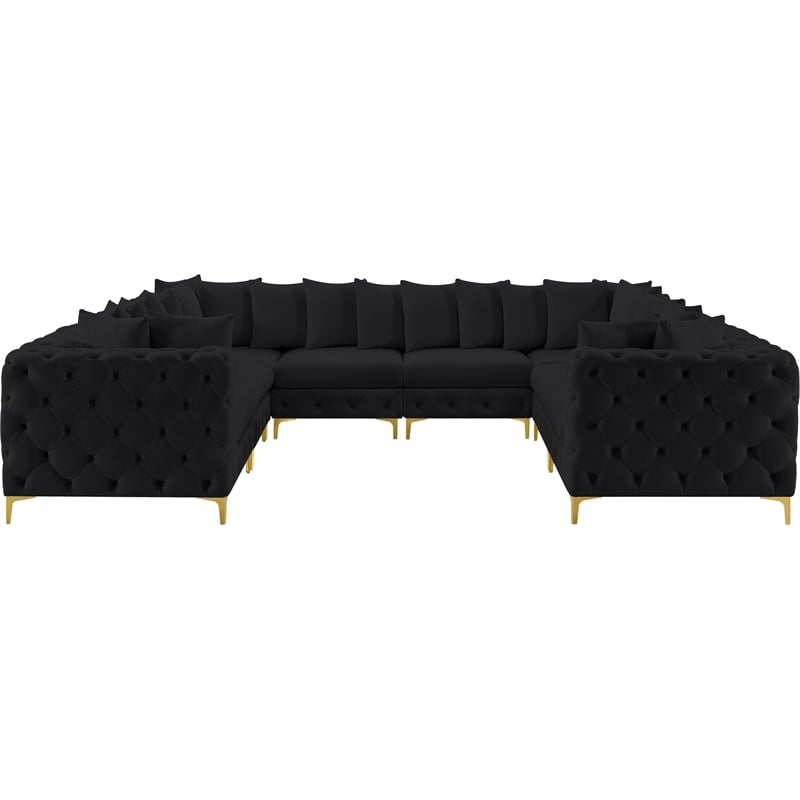 Meridian Furniture Tremblay Black Velvet Modular Sectional