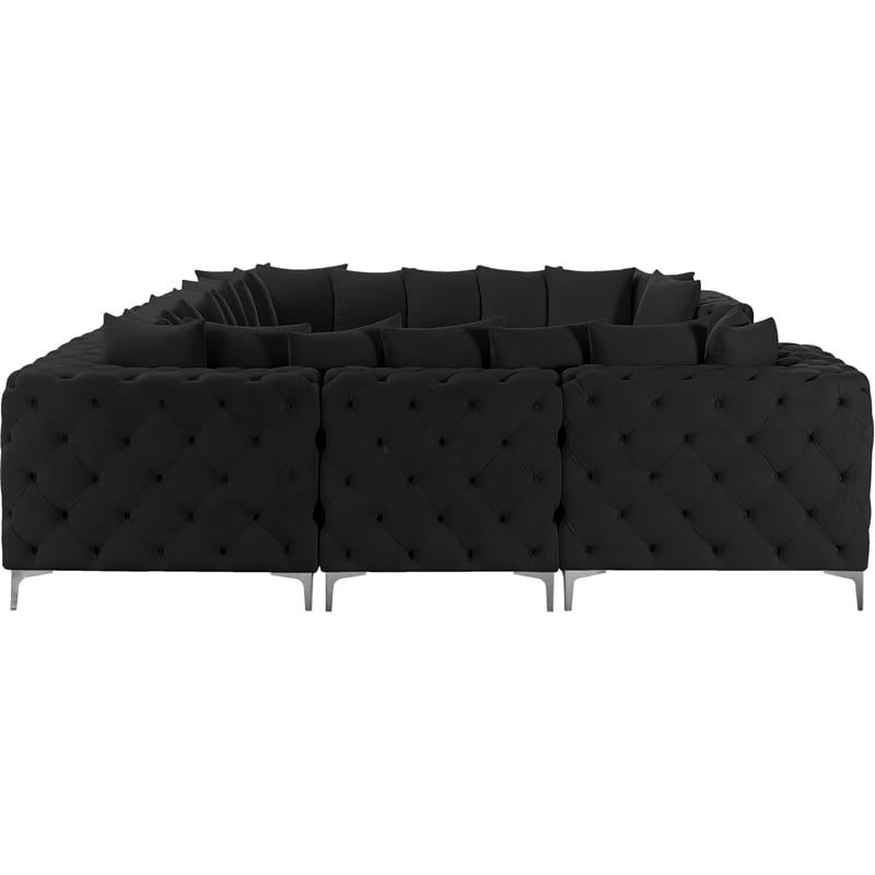 Meridian Furniture Tremblay Black Velvet Modular Sectional