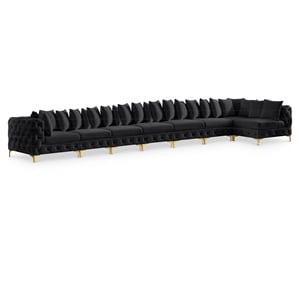 Meridian Furniture Tremblay Black Velvet Modular Sectional