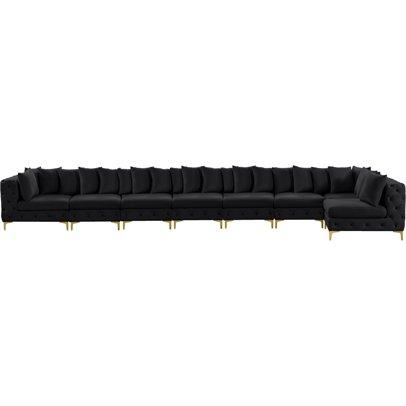 Meridian Furniture Tremblay Black Velvet Modular Sectional
