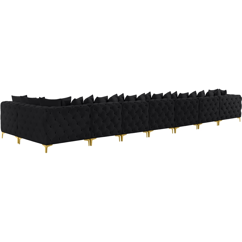 Meridian Furniture Tremblay Black Velvet Modular Sectional