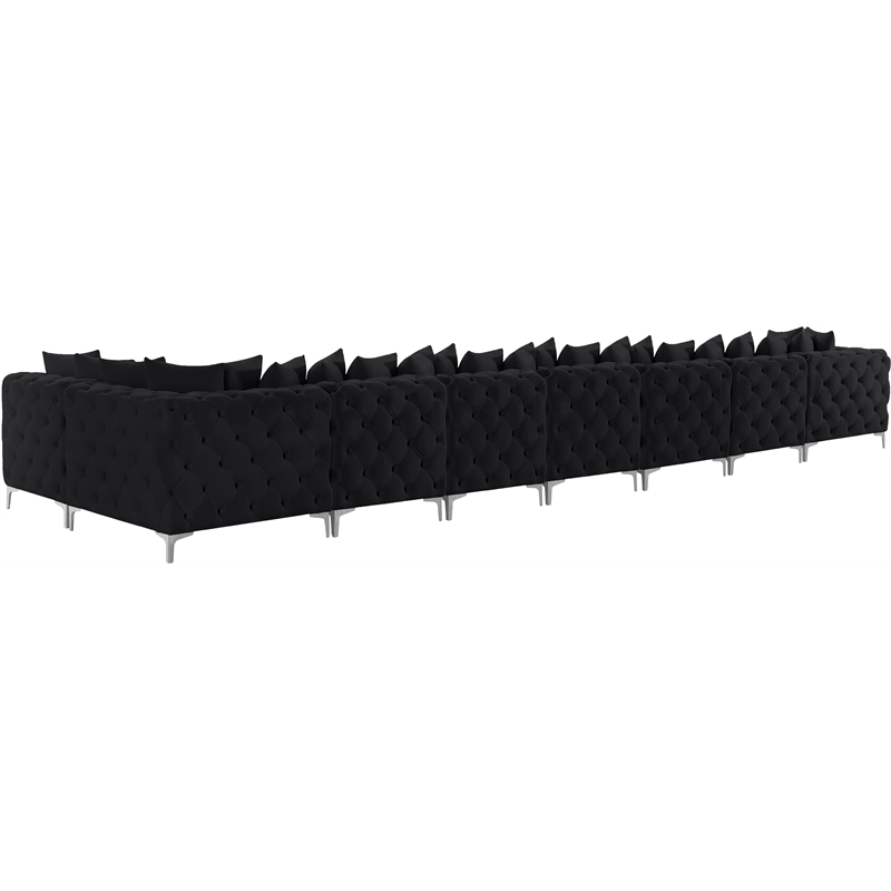 Meridian Furniture Tremblay Black Velvet Modular Sectional