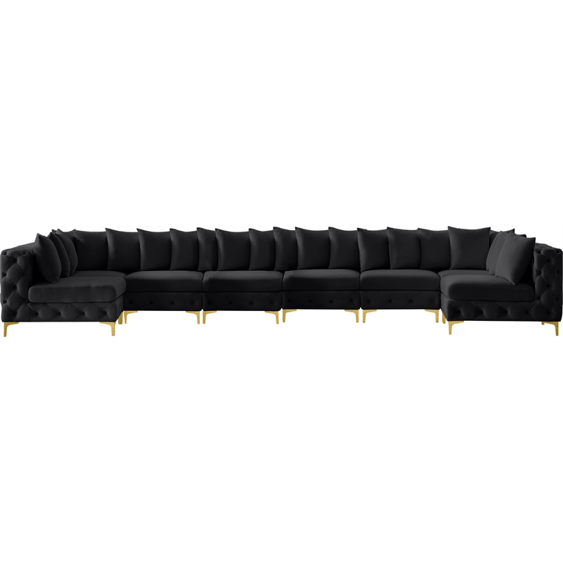 Meridian Furniture Tremblay Black Velvet Modular Sectional