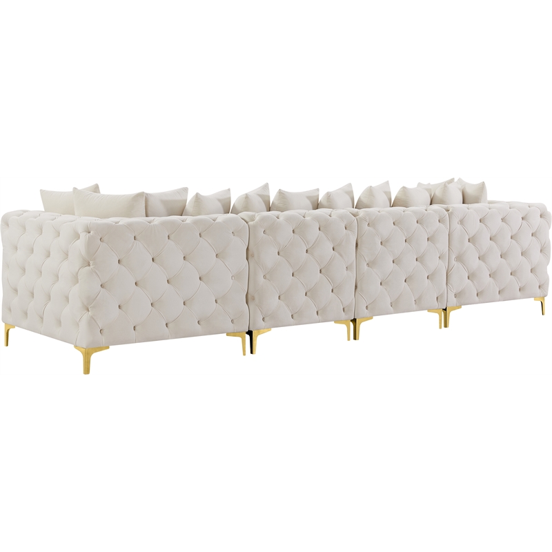 Meridian Furniture Tremblay Cream Velvet Modular Sofa