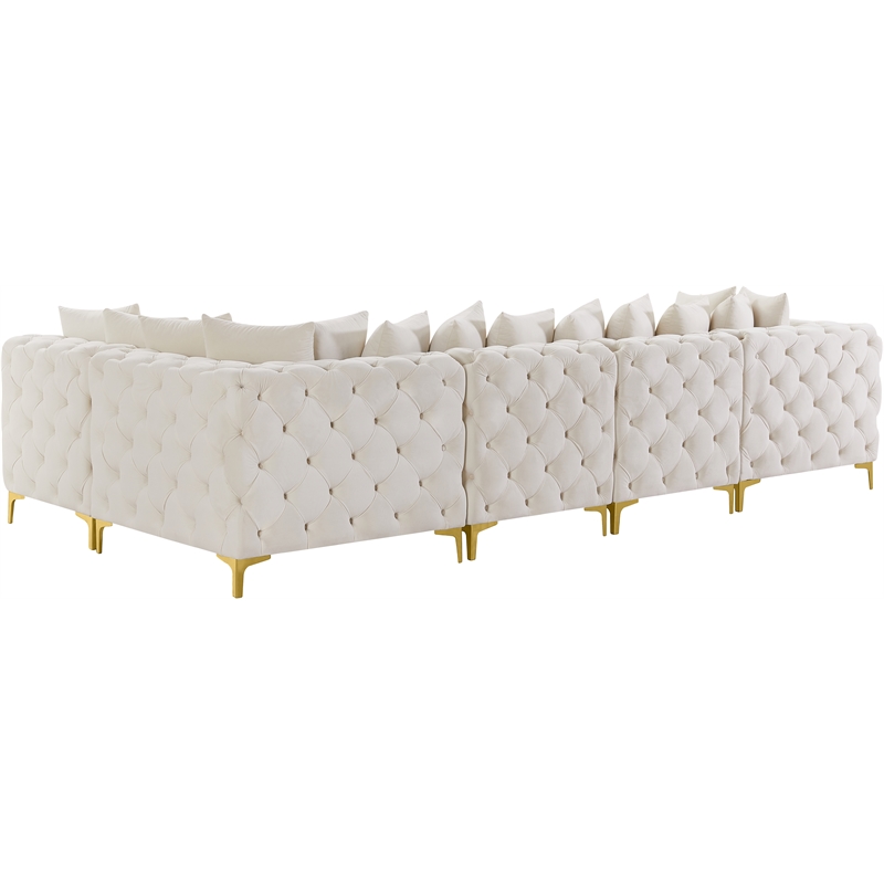 Meridian Furniture Tremblay Cream Velvet Modular Sectional