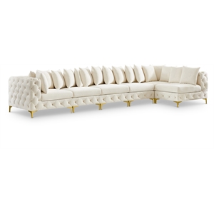 Meridian Furniture Tremblay Cream Velvet Modular Sectional