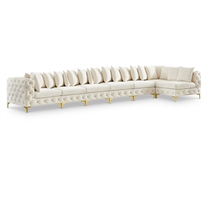 Meridian Furniture Tremblay Cream Velvet Modular Sectional