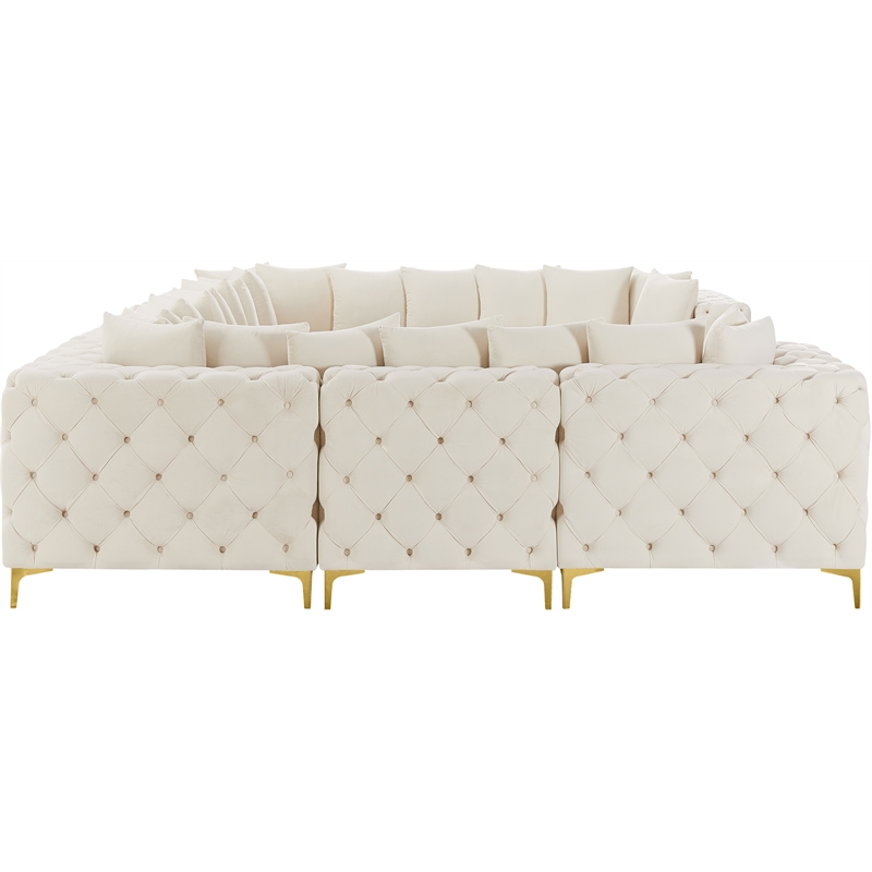 Meridian Furniture Tremblay Cream Velvet Modular Sectional
