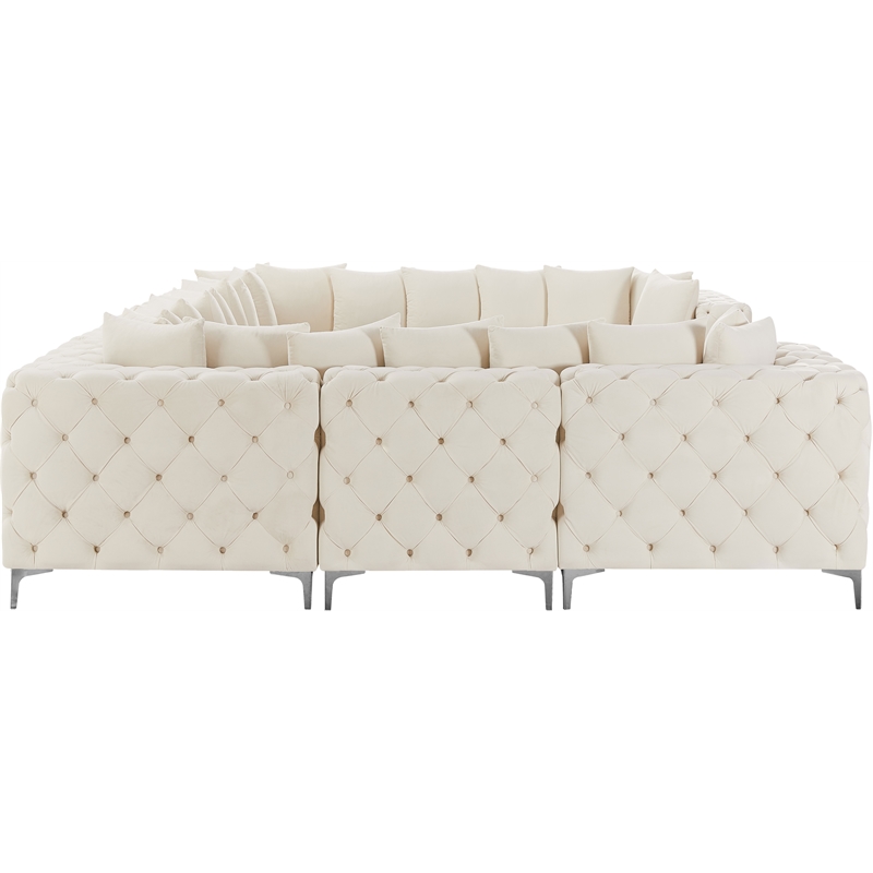 Meridian Furniture Tremblay Cream Velvet Modular Sectional