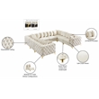 Meridian Furniture Tremblay Cream Velvet Modular Sectional