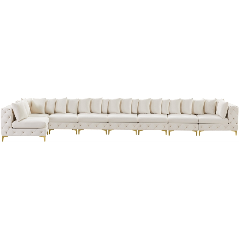 Meridian Furniture Tremblay Cream Velvet Modular Sectional