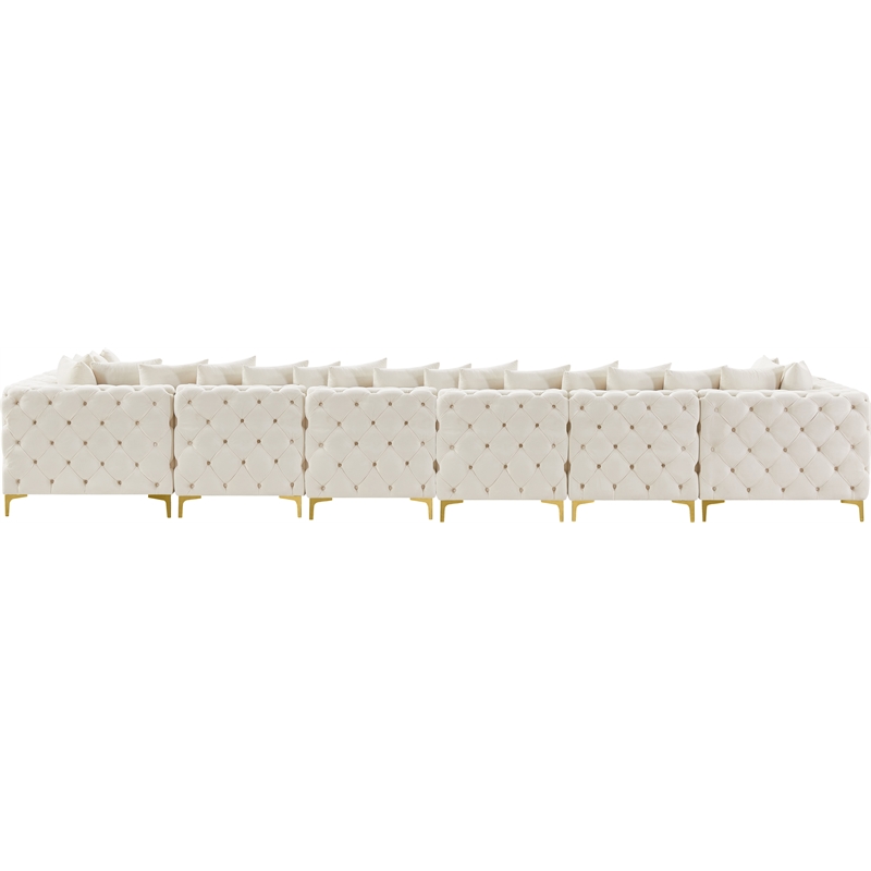 Meridian Furniture Tremblay Cream Velvet Modular Sectional