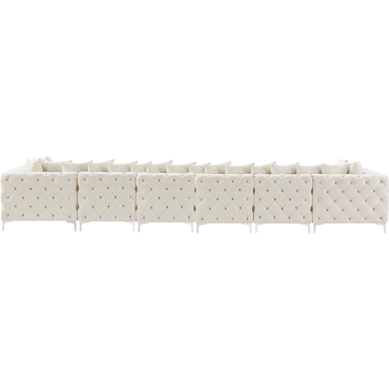 Meridian Furniture Tremblay Cream Velvet Modular Sectional