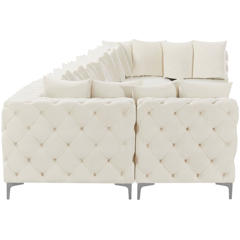 Meridian Furniture Tremblay Cream Velvet Modular Sectional