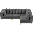 Meridian Furniture Tremblay Grey Velvet Modular Sectional