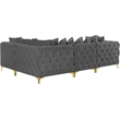 Meridian Furniture Tremblay Grey Velvet Modular Sectional