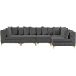 Meridian Furniture Tremblay Grey Velvet Modular Sectional
