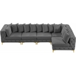 Meridian Furniture Tremblay Grey Velvet Modular Sectional