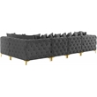 Meridian Furniture Tremblay Grey Velvet Modular Sectional