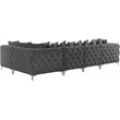 Meridian Furniture Tremblay Grey Velvet Modular Sectional