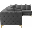 Meridian Furniture Tremblay Grey Velvet Modular Sectional