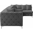 Meridian Furniture Tremblay Grey Velvet Modular Sectional